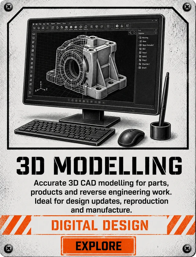 3D modelling that turns sketches, photos and ideas into makeable parts. Explore.