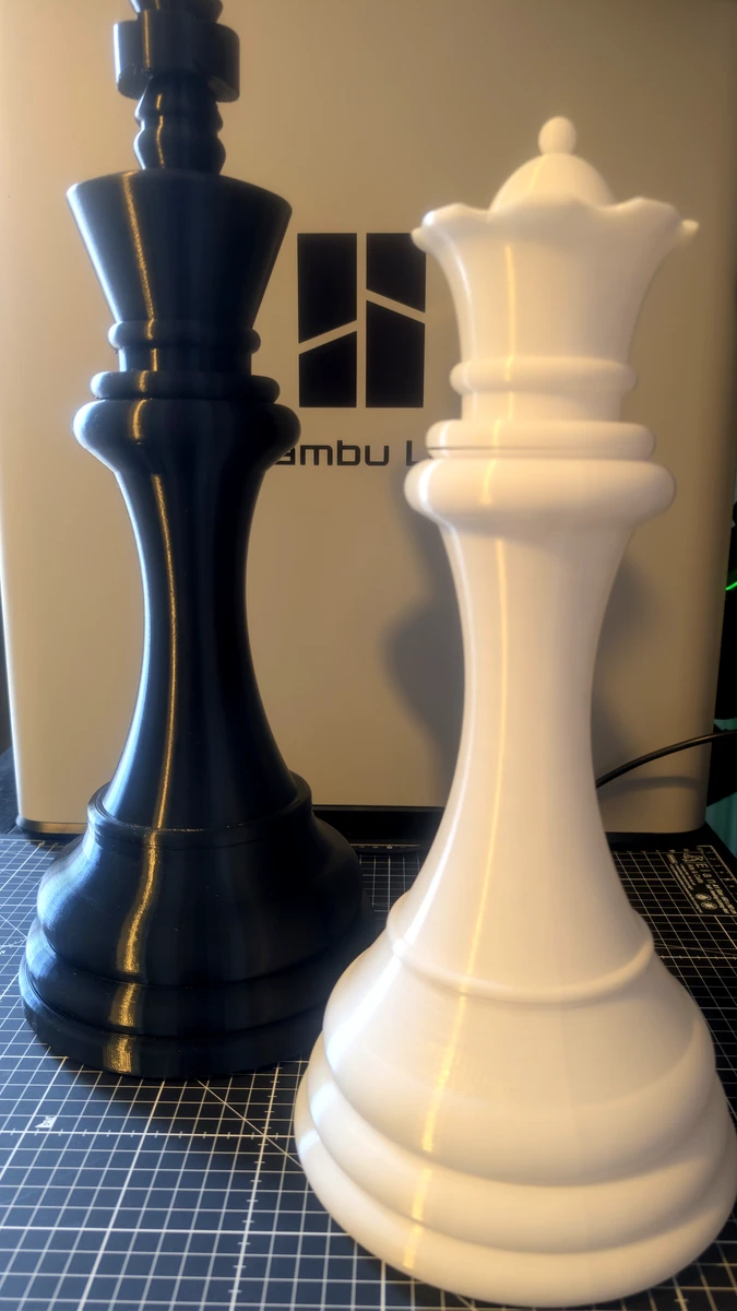XL black king and queen chess pieces made in the uglydog workshop