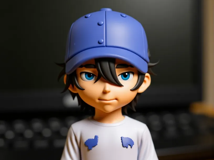 Mini-Me with baseball cap